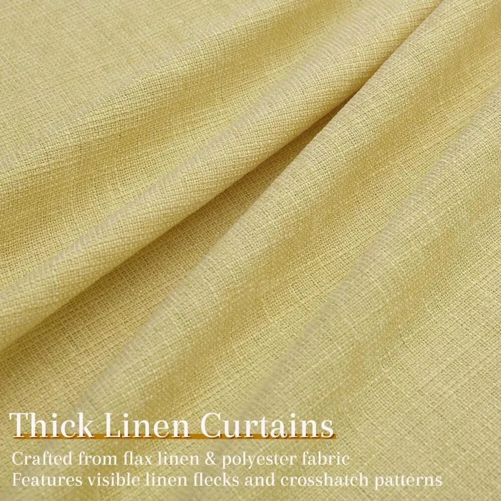 Brand New Joywell Yellow Linen Curtains 34